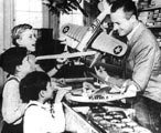 Reginald Denny minding the store in his L.A. hobby shop
