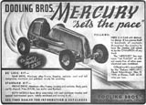 Early Dooling Brothers advertisement for the Mercury Deluxe car