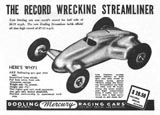 Early advertisement for the Dooling "Frog" Streamliner