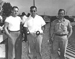 The Dooling brothers (L-R Tom, Russell and Harris) with one of the "works" F cars—Midwinter All Proto Race, Fresno, February 1947